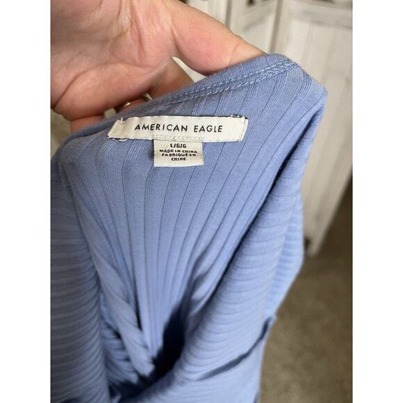 American Eagle Maxi Dress Baby Blue Bodycon Sleeveless Size Large - Picture 3 of 6